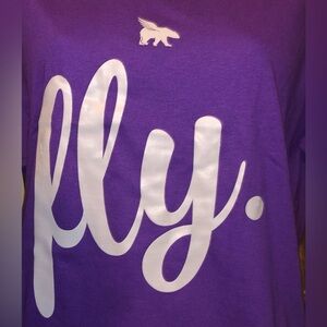 New “Fly.” Graphic Tee- Purple/Medium